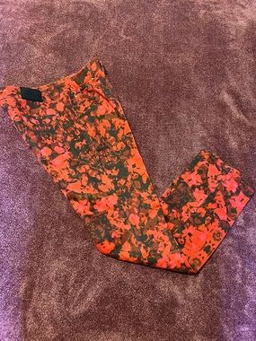 DKNY Jeans Red and Black Floral Waistband Jeans